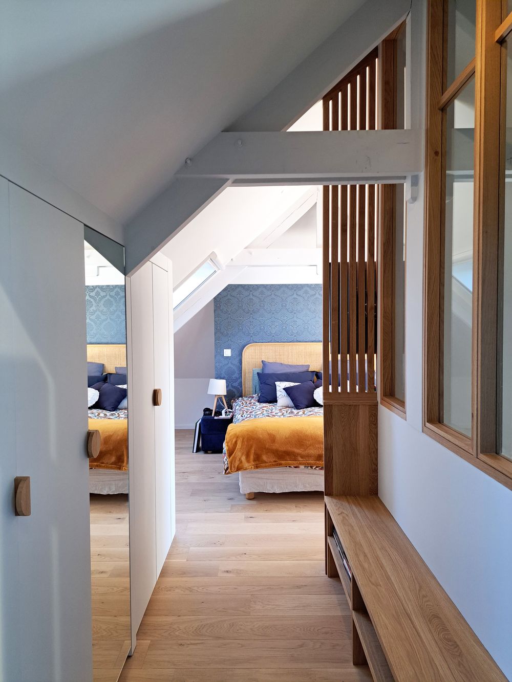 dressing agencement sur mesure verrière clair voie Maison écologique bois paille