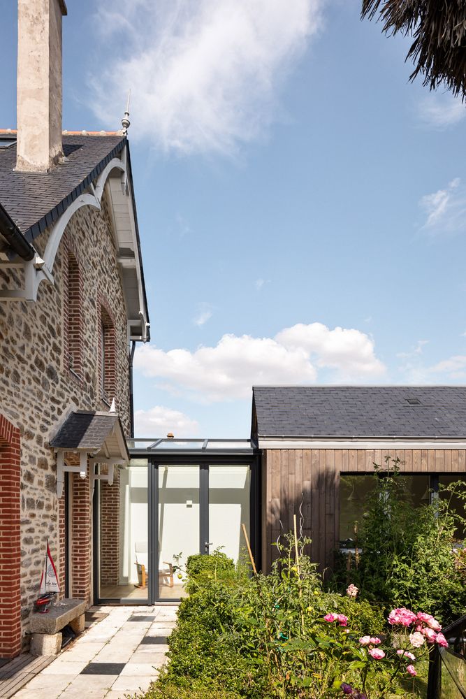 Coupe maison passive bois paille